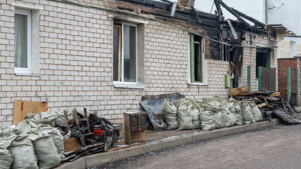 Professional Fire Damage Restoration technician working in Lawnside, NJ